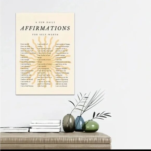 Pink Affirmation Poster Kiss Wall Art Motivational Wall Art  Affirmations Canvas Aesthetic Poster 🌟